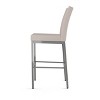 Amisco Perry Upholstered Counter Height Barstool Cream/Gray: Faux Leather, Steel Frame, 26" Seat - image 3 of 4