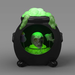 6.3" Light and Sound Cauldron Animation Halloween Decorative Prop Black - Hyde and EEK! Boutique™ - 1 of 3