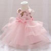 MyKids-USA Baby Girl Sequins Patched Design Sleeveless Tutu Style Baptism Birthday Dress - 4 of 4