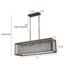 LLHZSY 6-Light Antique Brown Farmhouse Linear Ceiling Chandelier with Crystal Shade - 37" W x 11" D x 22" H - 3 of 4
