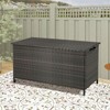 WELLFOR 85gal Outdoor Storage Container with Waterproof Liner and Universal Wheels Brown - 3 of 4