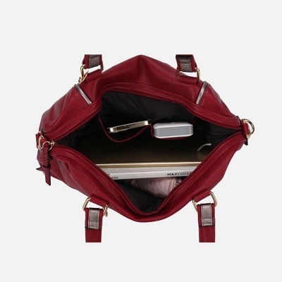 MKF Collection Lightweight Satchel Bag with Adjustable Strap, Opal | MKF Collection by Mia K - Red Pewter — фото 7