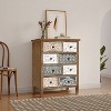 LuxenHome 8-Drawer 32.25" H x 25.75" W Rustic Carved Wood Accent Chest. Brown - 4 of 4