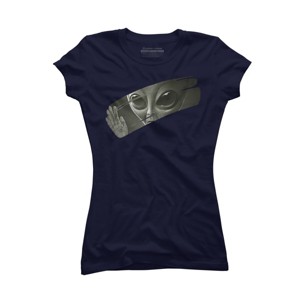 Junior's Design By Humans Alien By surgeryminor T-Shirt - 1 of 3