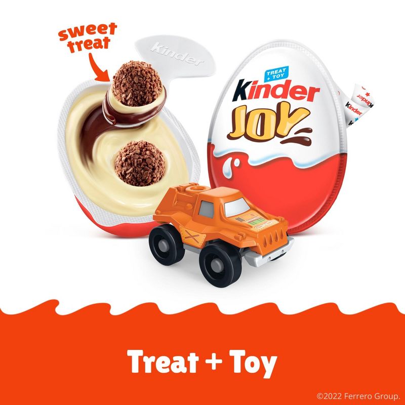 Kinder Joy Sweet Cream Topped with Cocoa Wafer Bites Milk Chocolate Treat + Toy Candy - 0.7oz, 4 of 11