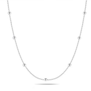 Turandoss Silver Chain Necklace for Women men, 1.6mm Satellite Bead Chain Sturdy Hypoallergenic, Dainty Silver Jewelry for Women Men, 16-22 Inches - 1 of 4
