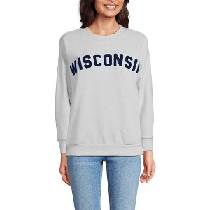 Lands' End Women's Serious Sweats Relaxed Long Sleeve Crew Neck Sweatshirt - 1 of 4