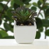 Unique Bargains Artificial Plants Ceramic Pot Plastic 2.01"x2.01"x2.95" 1 Pc - 2 of 4