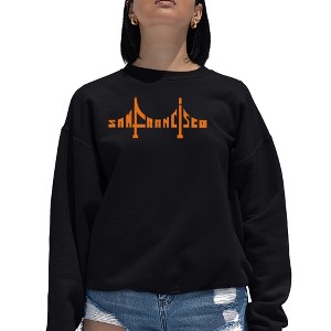 LA Pop Art Women's Word Art Crewneck Sweatshirt - San Francisco Bridge - 1 of 4