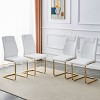 Set of 6 Faux Leather Dining Chairs with High Back and Metal Legs,Modern Upholstered Chairs for Dining Room-The Pop Home - 3 of 4