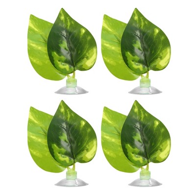 Unique Bargains Betta Fish Leaf Pad Hammock Plants for Fish Tank Green 2.95"x2.13"