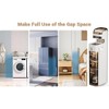 Bathroom Storage, 7-Tier Storage Cabinet with Transparent Doors, Tall Narrow Storage Cabinet with Tissue Box for Small Space, Bathroom, Kitchen - 4 of 4
