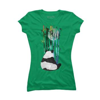 Junior's Design By Humans Panda, Bamboo & the Moon By ikaruz T-Shirt