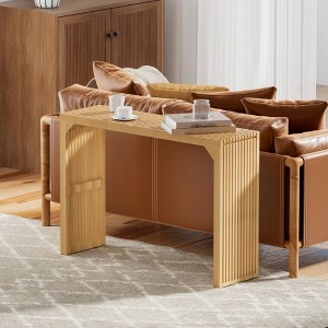 KIGFTSOD 46" Solid Wood Narrow Console Table Nature for Living Room, Foyer - 1 of 4