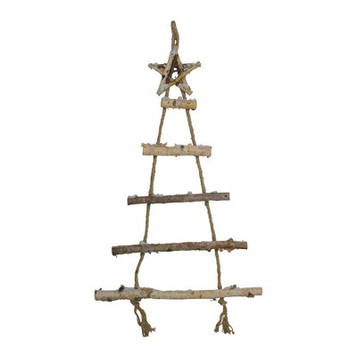 Northlight 32" Natural Twig Tree with Star Wall Hanging Christmas Decoration
