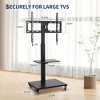 GustoWave Mobile TV Cart – Height-Adjustable Rolling Stand with Locking Casters for 32-75 inch TVs, Swivel/Tilt Base & Open Shelf - 3 of 4