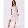 INSPIRE CHIC Women's Floral Elastic Waist Tiered Ruffle Boho Midi Skirts - 2 of 4