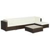 vidaXL Patio Sofa Set Set of 6 Brown Poly Rattan Large Modular - 2 of 4