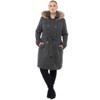 Alpine Swiss Women's Wool Blend Long Trench Coat with Removable Fur Hood and Belt - Regular & Plus Sizes - 3 of 4