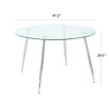 XIYUYE Round Dining Table Modern Tempered Glass Dining Table with Metal Spray Table Legs - 3 of 4