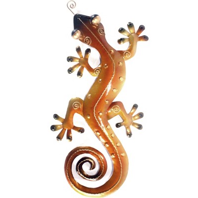 D-Art Collection Iron Orange Gecko Wall Décor Medium