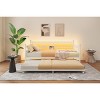 Twin Daybed with Trundle, Multifunctional Convertible Couch Bed with Built-In LED Lights，Metal Day Beds Twin Size, Sofa Bed for Living Room - 4 of 4