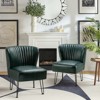 Set of 2 Eustacio Mid-back Tufted Faux Leather Accent Side Chair with Metal Base | Karat Home - 2 of 4