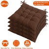 NPolar"4Pcs Soft Chair Cushion Pads 15.75x15.75x2.37in with Tie-On Straps for Home, Office & Travel"BrownGrey&Red - 2 of 4