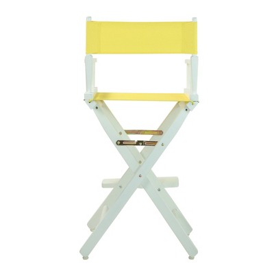 Yellow Bar Height Director's Chair-White