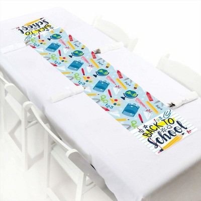 Big Dot of Happiness Back to School - Petite First Day of School Classroom Decorations Paper Table Runner - 12 x 60 inches