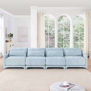 Christopher Knight Home Gloria 142" Chenille Upholstered 4 Seat Sectional Sofa - 1 of 4