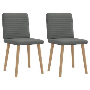 vidaXL Dining Chair Set of 2 Dark Grey - 1 of 2