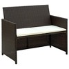 vidaXL 2-seater Sofa Brown PE (polyethylene) rattan 2-Seater Lightweight - 2 of 4