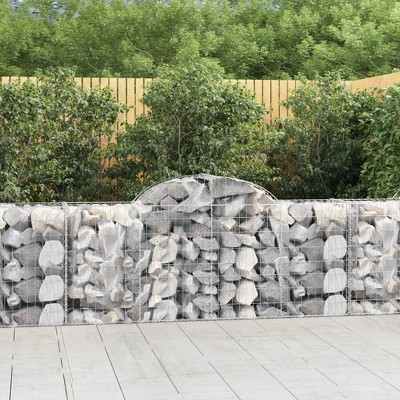 vidaXL Gabion Basket Silver Galvanized iron 78.7 x 19.7 in Durable