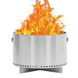 Smokeless Fire Pit, Outdoor Wood Burning Portable Firepit with Removable Ash Pan, Bonfire Pit with Poker, Stand for Outside, Backyard, Patio - 1 of 4