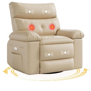 Recliner Chair, Electric Rocker Swivel USB Charger for Adults, with Vibrating Massage and Heating, for Living Room, Bedroom - 1 of 4