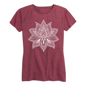 Women's - Instant Message - Decorative Lotus Short Sleeve Graphic T-Shirt - 1 of 4