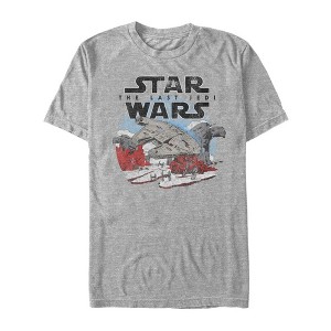 Men's Star Wars The Last Jedi Millennium Falcon Crait Battle T-Shirt - 1 of 4
