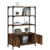 vidaXL Bookcase 3-Tier Smoked Oak 27.6 in.x11.8 in.x43.1 in. Engineered Wood - 4 of 4