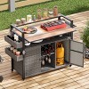52.8"W Outdoor Grill Cart with Extended Work Table, Rolling Kitchen Island On Wheels with Storage, Patio Bar Cart for Backyard Garden Poolside - 2 of 4
