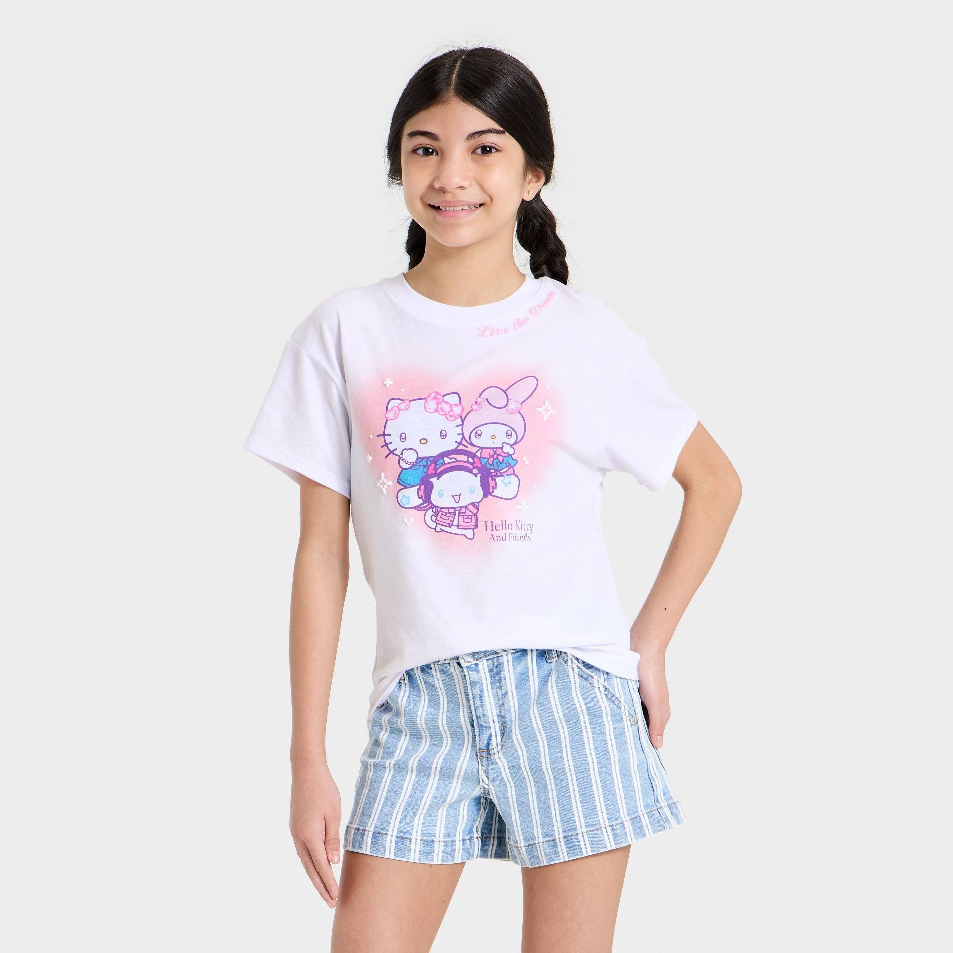 Girls' Hello Kitty & Friends Short Sleeve Graphic T-Shirt - White