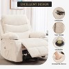 360 Swivel Rocker Chair Small Rocking Recliner, Upholstered Fabric Glider Nursery Chair with Side Pockets with Cup Holder, Massage and Heat Recliner - 4 of 4
