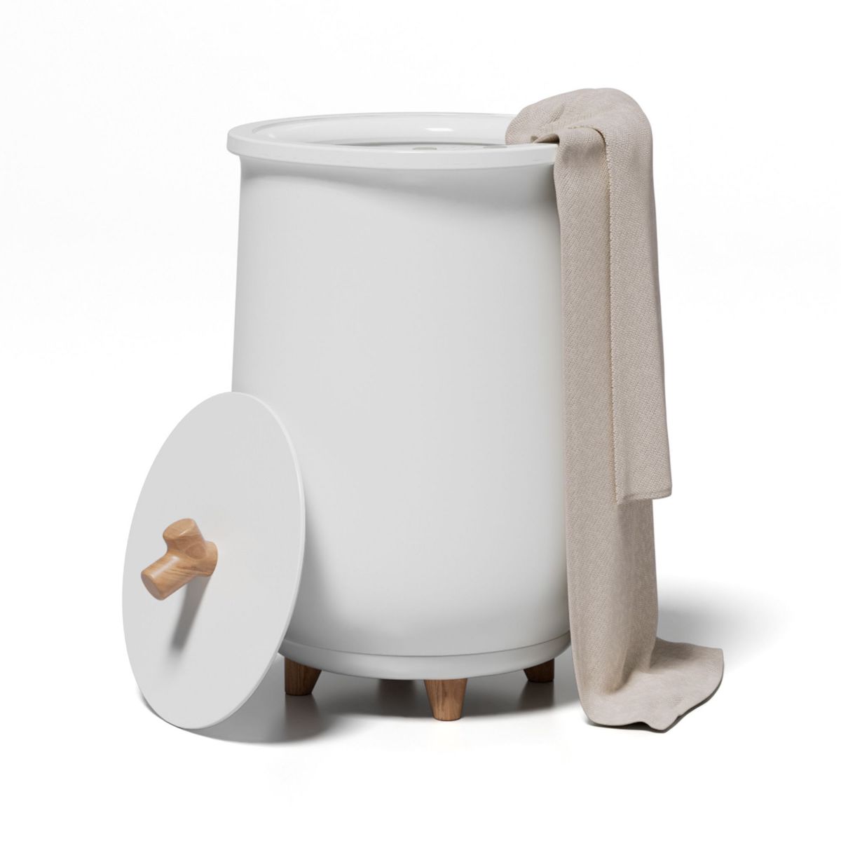Simzlife Towel Warmer Bucket 20L, with Timmer and Temp Settings, Fragrance Disc, for Bathroom/Spa/Blankets/Robes/PJs, Luxury Gift, White