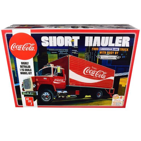 Skill 3 Model Kit Ford Louisville Line Short Hauler Truck With Trailmobile Body Coca Cola 125 Scale Model By Amt