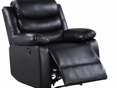Black Faux Leather Lift Recliner with Manufactured Wood Frame