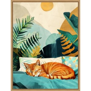 Amanti Art Cats Life Nap by Justyna Jaszke Framed Canvas Wall Art - 1 of 4