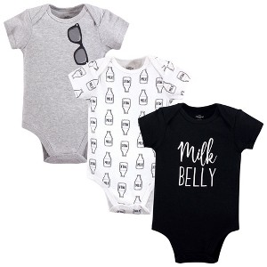 Little Treasure Baby Boy Cotton Bodysuits 3pk, Milk Belly - 1 of 1