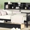 Daybed with Storage Drawers and Bedside Shelves, Solid Wood Sofa Bed for Bedroom or Living Room-Baofuwish - 3 of 4