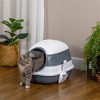 SEVOBAL Pet Crates and Houses Enclosed Cat Litter Box with Privacy Grate and Foldable Storage, Gray, 21.25"*21.75"*11.75" - 4 of 4