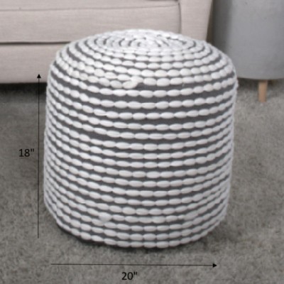 ?Vynxaria River Water-Resistant Handcrafted Cylindrical Pouf ¨C Stylish & Durable Seating